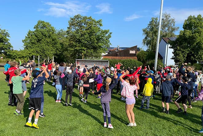 Gemeinsames Aufwärmtraining