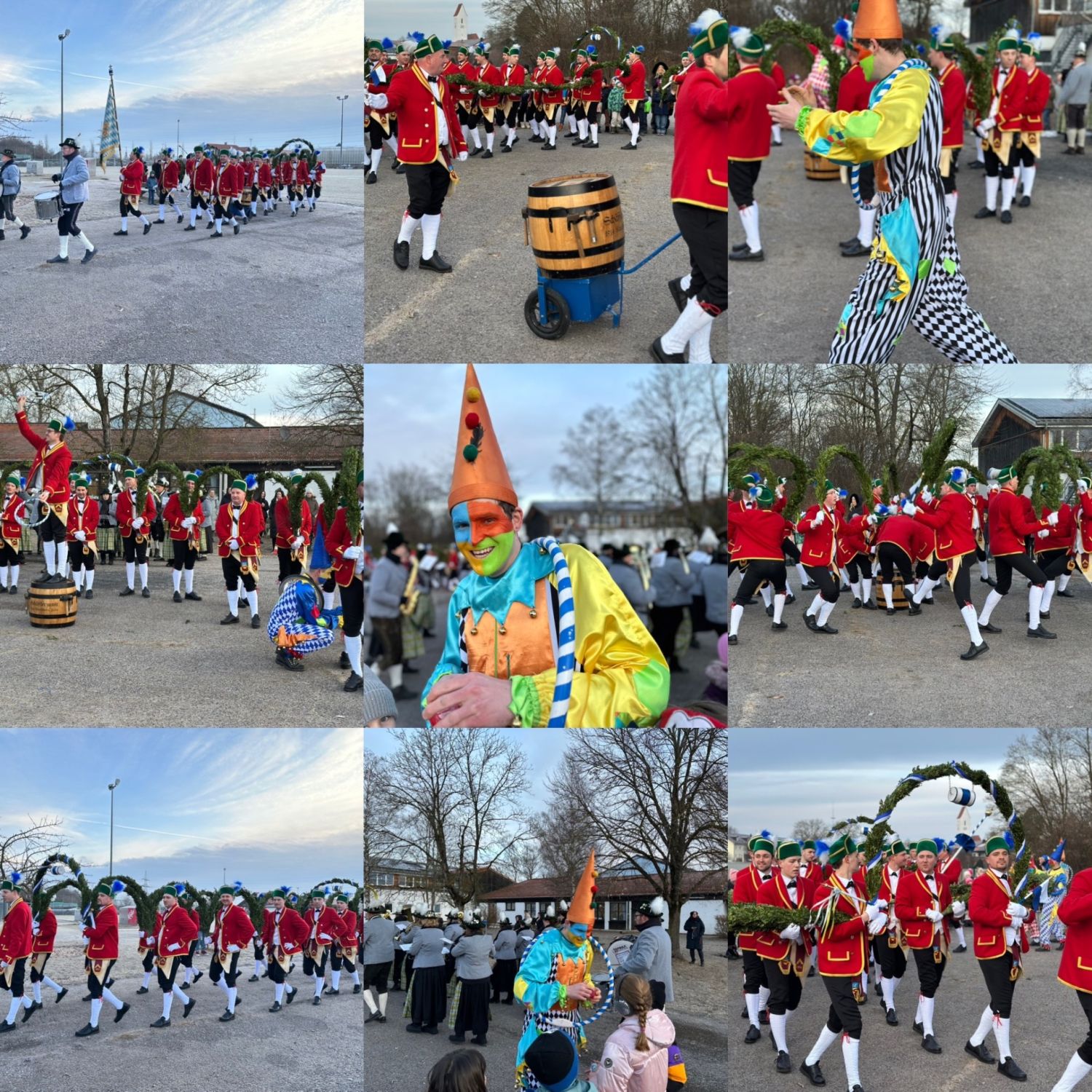 Die Schäffler bei ihrem Auftritt in der Grundschule Parsdorf